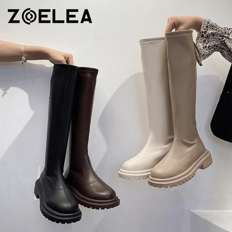 Women Slim Thick Sole Knee-High Boots Slim Flat Thigh High Boots Platform Women Shoes Black Winter Long Motorcycle Boots Women
Women Slim Thick Sole Knee-High Boots Slim Flat Thigh High Boots Platform Women Shoes Black Winter Long Motorcycle Boots Women