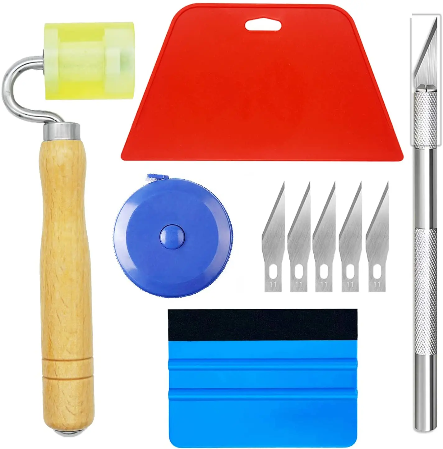 Wallpaper smoothing tool with plastic scraper, hand sewing roller, tape measure and trimmer, suitable for wallpaper and window f
Wallpaper smoothing tool with plastic scraper, hand sewing roller, tape measure and trimmer, suitable for wallpaper and window f