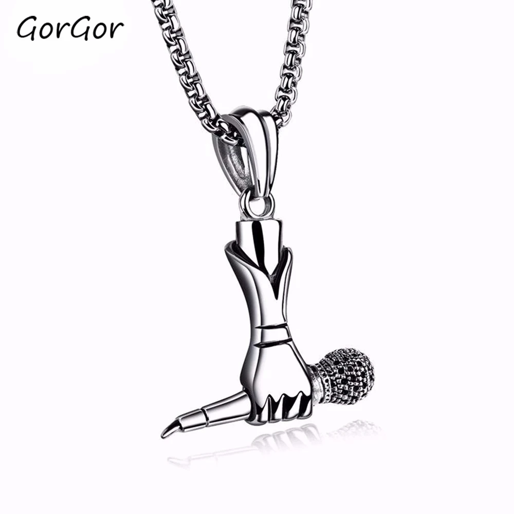 GorGor Punk Tide Creative Male And Female Singers Mini Handheld Microphone Rock Hip Hop Exquisite Pendant Necklace 1337
GorGor Punk Tide Creative Male And Female Singers Mini Handheld Microphone Rock Hip Hop Exquisite Pendant Necklace 1337