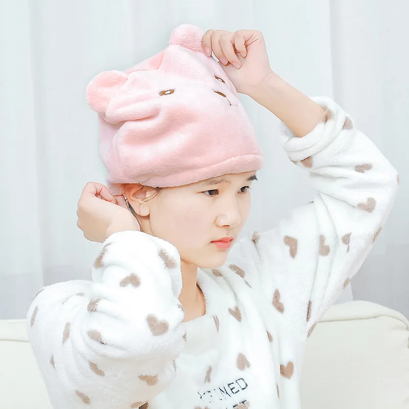 Cartoon Cute Bear Shower Cap Microfiber Hair Turban Quickly Dry Hair Hat Wrapped Towel Bathing Shower Cap Bathroom Cap 
Cartoon Cute Bear Shower Cap Microfiber Hair Turban Quickly Dry Hair Hat Wrapped Towel Bathing Shower Cap Bathroom Cap