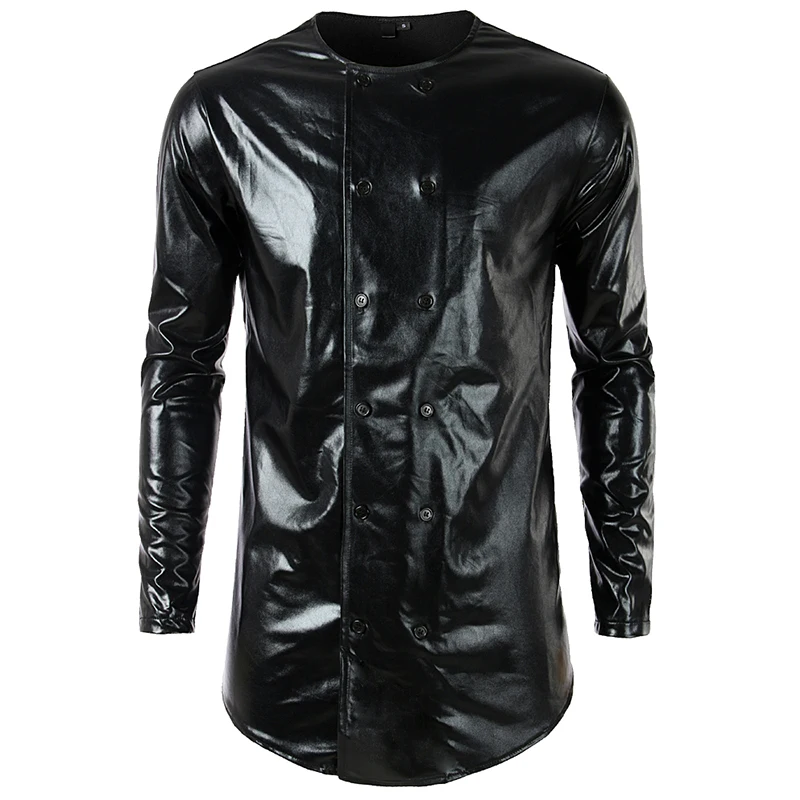 Men double breasted shiny gold silver long t shirt night club singer hip hop punk stage costume male hiphop tees streetwear
Men double breasted shiny gold silver long t shirt night club singer hip hop punk stage costume male hiphop tees streetwear