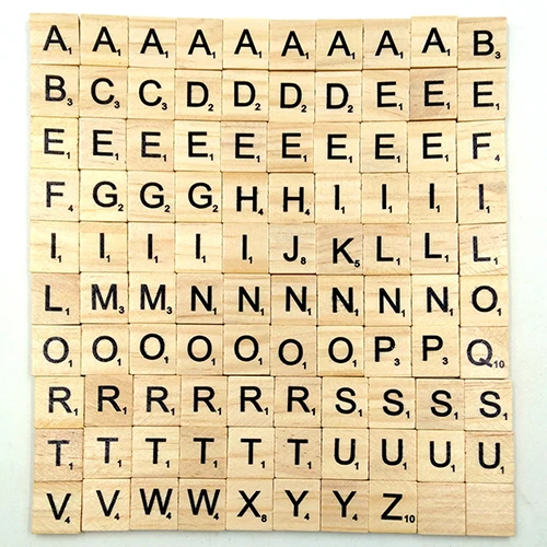 100 Pcs Wooden Alphabet Scrabble English Letters for DIY Crafts Kids Wood Toy Home Decorations
100 Pcs Wooden Alphabet Scrabble English Letters for DIY Crafts Kids Wood Toy Home Decorations