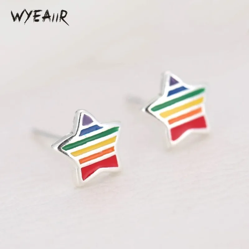 WYEAIIR Fresh Art Colorful Five-pointed Star Fashion Simple Student Gift Cute Sweet 925 Sterling Silver Female Stud Earrings
WYEAIIR Fresh Art Colorful Five-pointed Star Fashion Simple Student Gift Cute Sweet 925 Sterling Silver Female Stud Earrings