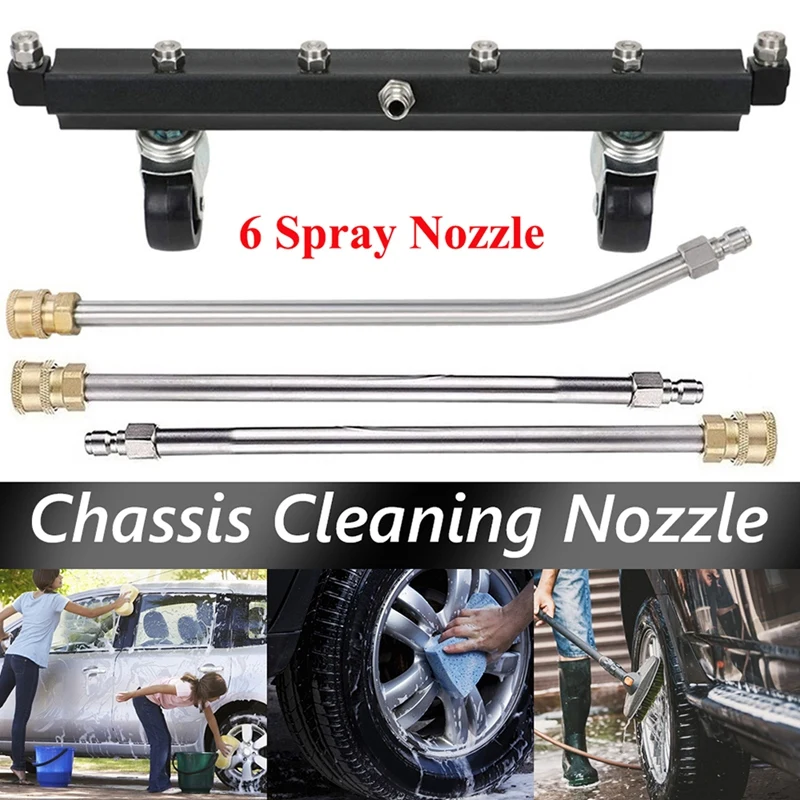 High Pressure Washer Undercarriage Cleaner,6 Nozzle Garden Cleaning Machine with 3 Washer Extension Wands, 4000 PSI
High Pressure Washer Undercarriage Cleaner,6 Nozzle Garden Cleaning Machine with 3 Washer Extension Wands, 4000 PSI