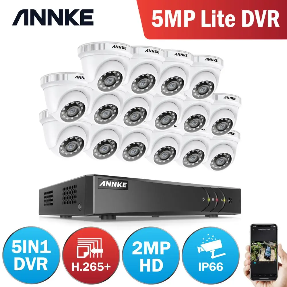 ANNKE 16CH 2MP HD Video Surveillance System H.265+ 5MP Lite DVR Recorde16PCS 1080P Outdoor Weatherproof CCTV Security Cameras
ANNKE 16CH 2MP HD Video Surveillance System H.265+ 5MP Lite DVR Recorde16PCS 1080P Outdoor Weatherproof CCTV Security Cameras