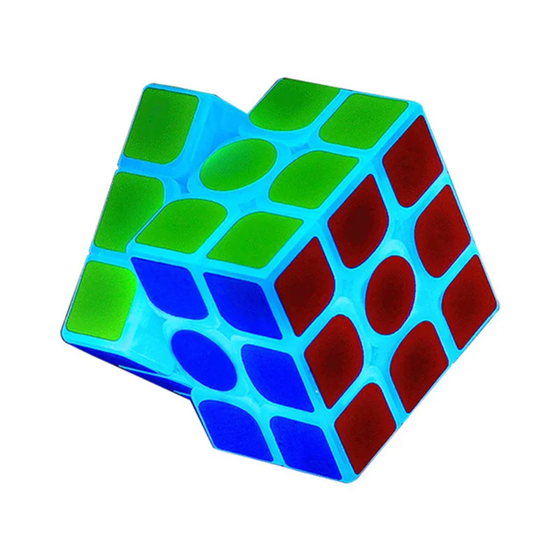 ZCUBE светящийся в темноте магический куб 3x3x3 матовая наклейка синяя светящаяся