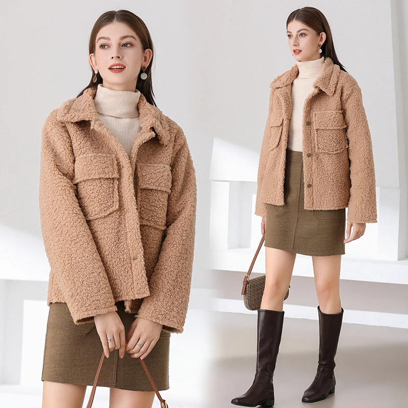 Fashion Lamb Wool Autumn Winter coat Women Jacket Fleece Shaggy Warm Jackets Overcoat Single Breasted Outwear chamarras de mujer
Fashion Lamb Wool Autumn Winter coat Women Jacket Fleece Shaggy Warm Jackets Overcoat Single Breasted Outwear chamarras de mujer