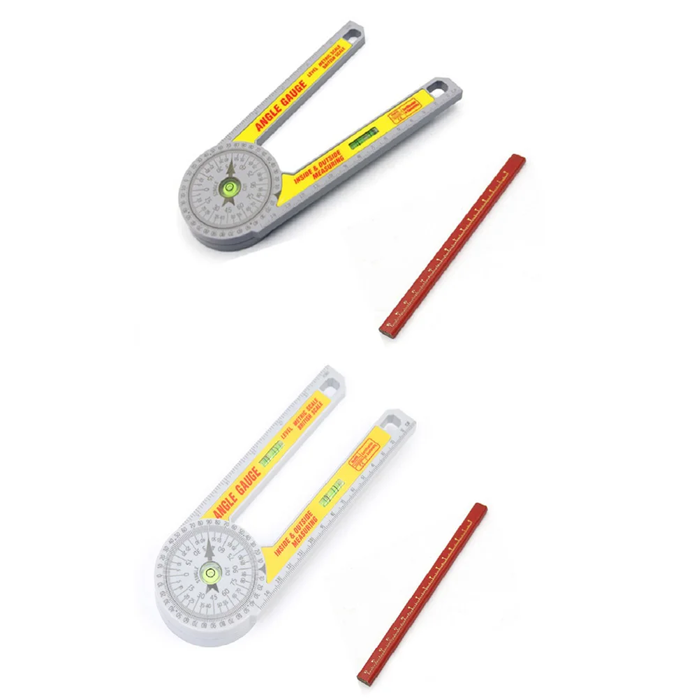 2pcs Miter Saw Protractor ABS Angle Finder Level Meter Digital Protractor Inclinometer Measuring Ruler with Pencil
2pcs Miter Saw Protractor ABS Angle Finder Level Meter Digital Protractor Inclinometer Measuring Ruler with Pencil