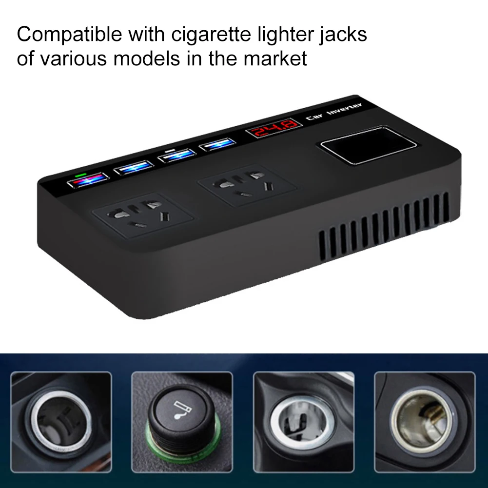 200W Power Inverter 12/24V DC to 220V AC Voltage Converter with Digital Display 4 USB QC3.0 Fast Charging for Phones Stablets
200W Power Inverter 12/24V DC to 220V AC Voltage Converter with Digital Display 4 USB QC3.0 Fast Charging for Phones Stablets