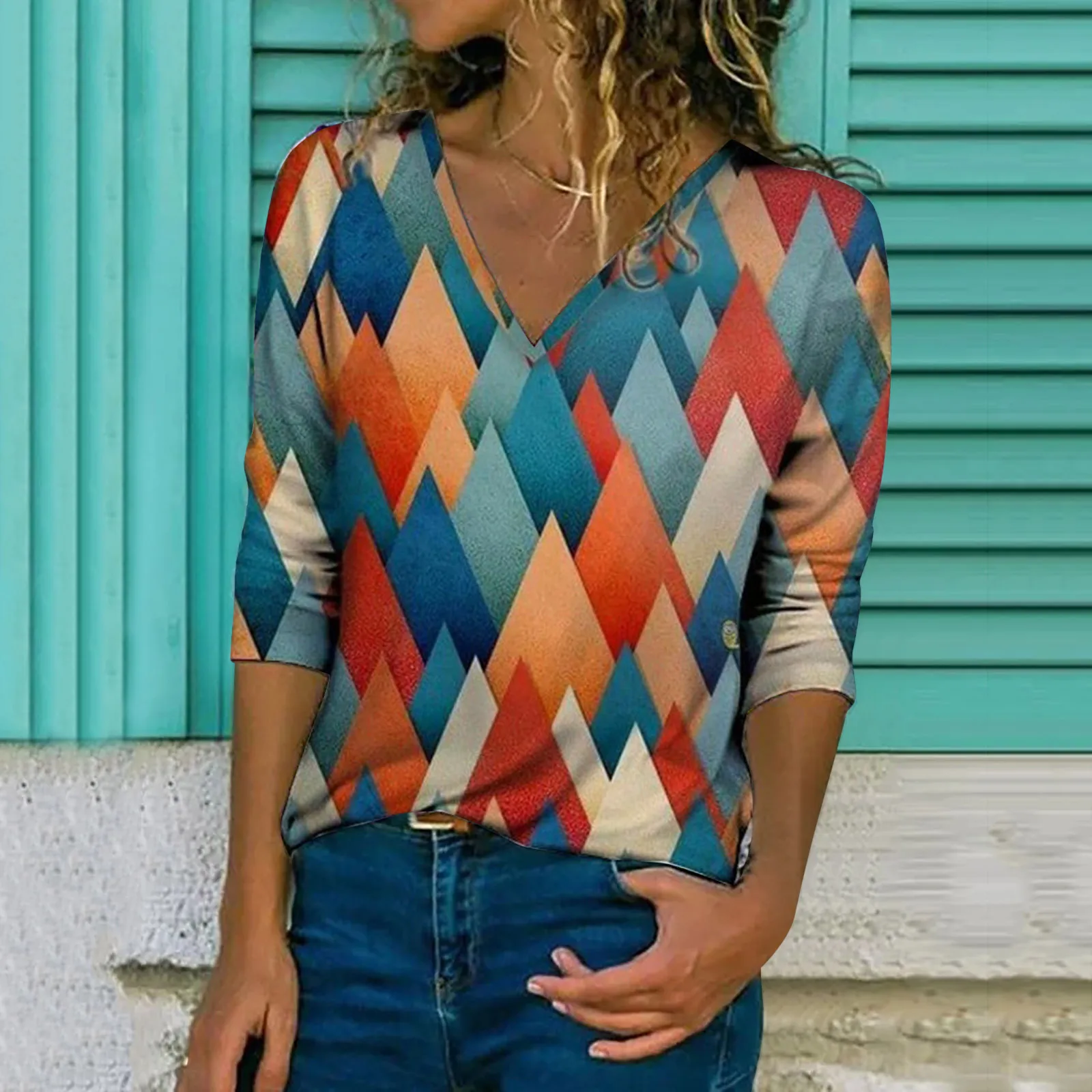 Geometric Print Autumn Winter Women T Shirts Loose V Neck Long Sleeved Graphic Tees Harajuku Vintage Tops Футболка Женский 4
Geometric Print Autumn Winter Women T Shirts Loose V Neck Long Sleeved Graphic Tees Harajuku Vintage Tops Футболка Женский 4