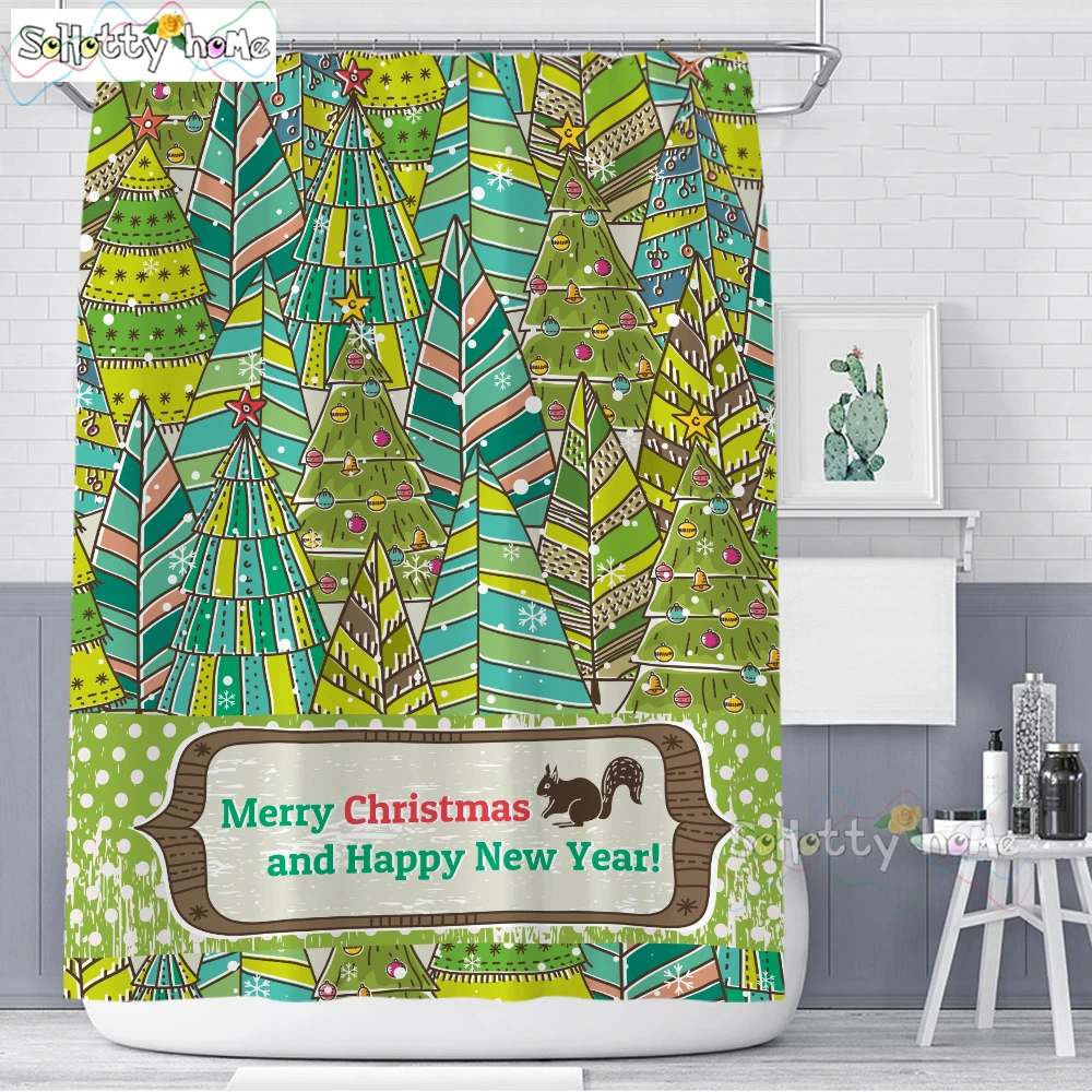 Christmas Tree Printing Bath Screen Curtain Polyester Waterproof Warm Christmas Decoration Gift Home Mildewproof Shower Curtains 
Christmas Tree Printing Bath Screen Curtain Polyester Waterproof Warm Christmas Decoration Gift Home Mildewproof Shower Curtains