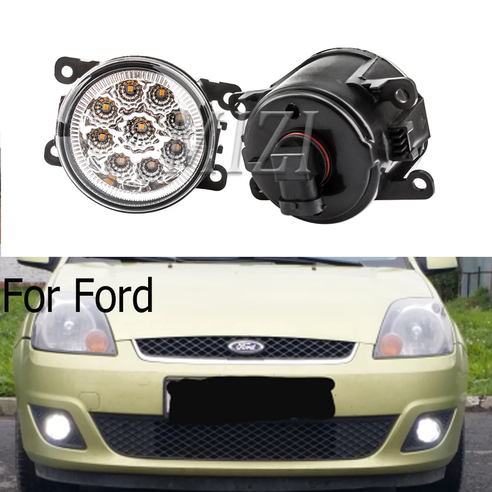 Противотуманные фары 2 шт. для Ford Focus MK2/3 Fusion Fiesta Tourneo Transit 2001 2015 светодиодный ными