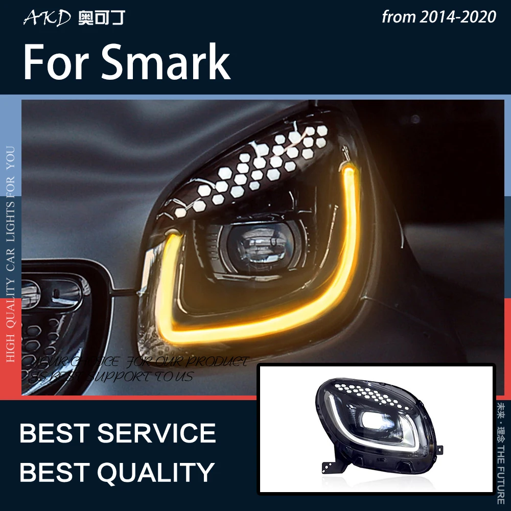 AKD Head Lamp for Smart LED Headlight 2014-2020 Headlights Smart DRL Turn Signal High Beam Angel Eye Projector Lens
AKD Head Lamp for Smart LED Headlight 2014-2020 Headlights Smart DRL Turn Signal High Beam Angel Eye Projector Lens