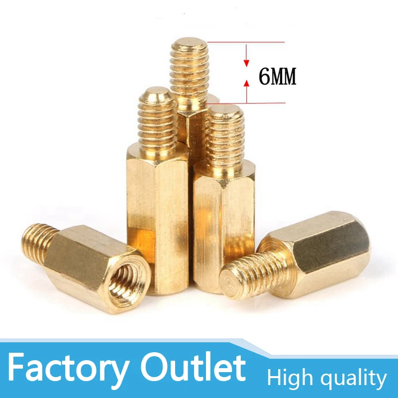 

10Pcs M2.5/M3/M4 Copper Brass Pillars Standoff Circuit Spacer PCB Board Nut Screws Hex Round Single Cylinder Head/Hexagon pillar