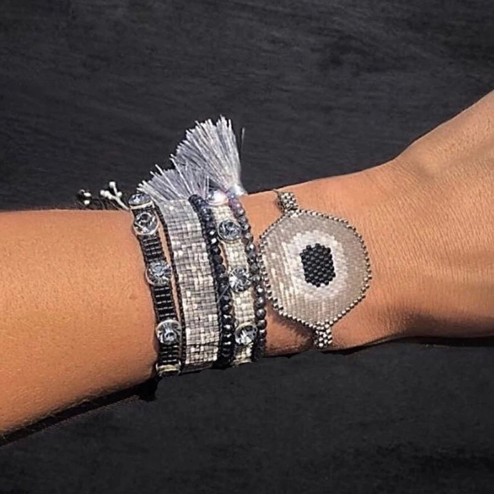 BLUESTAR Women Bracelet MIYUKI Bead Bracelet Jewelry Turkish Eye Pulseras Mujer Micro Pave Handmade Woven Jewellery
BLUESTAR Women Bracelet MIYUKI Bead Bracelet Jewelry Turkish Eye Pulseras Mujer Micro Pave Handmade Woven Jewellery