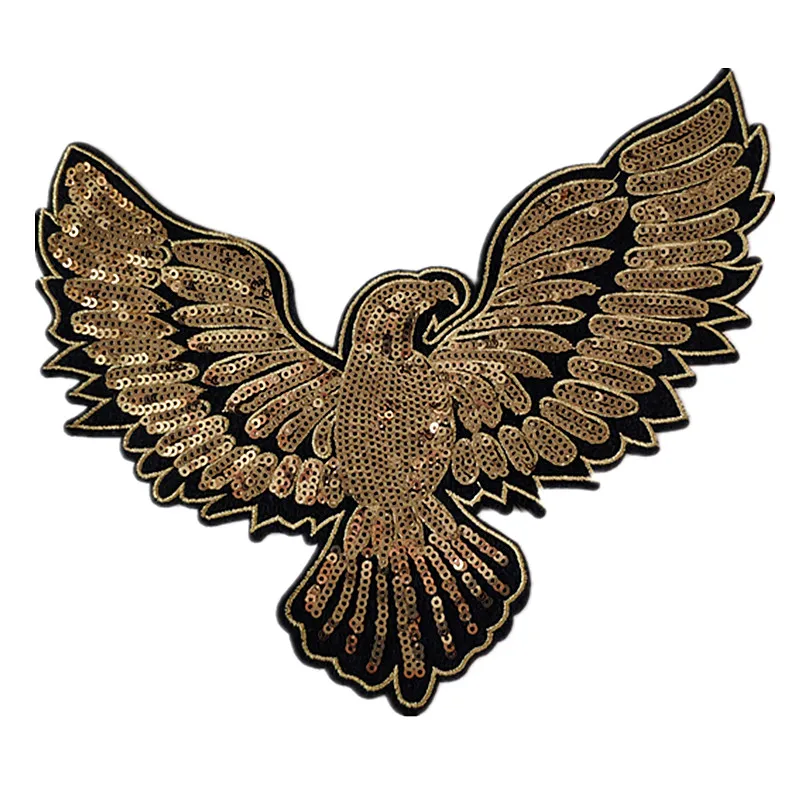 T shirt Women patch golden sequins fabric 140mm eagle deal with it patches for clothing stickers strange things free shipping
T shirt Women patch golden sequins fabric 140mm eagle deal with it patches for clothing stickers strange things free shipping