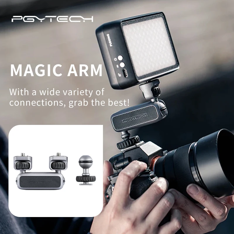 PGYTECH Magic Arm metal universal photography connector 1/4” mount High quality suit for Canon Sony SLR camera Gimbal Stabilizer
PGYTECH Magic Arm metal universal photography connector 1/4” mount High quality suit for Canon Sony SLR camera Gimbal Stabilizer