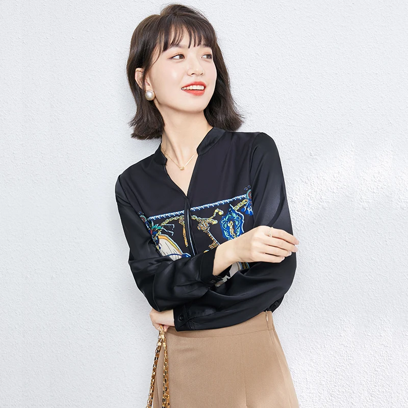 Houthion Women's Blouse Slim Comfortable Fashion Casual Shirt V-neck Printing Korean Tops New Chiffon Long-sleeved Blusas
Houthion Women's Blouse Slim Comfortable Fashion Casual Shirt V-neck Printing Korean Tops New Chiffon Long-sleeved Blusas