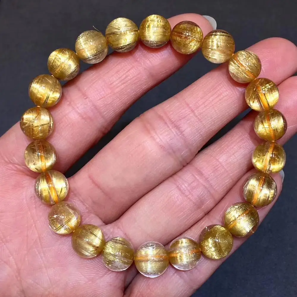 9mm Natural Gold Rutilated Quartz Bracelet For Woman Man Wealth Gift Crystal Titanium Round Beads Gemstone Jewelry Strands AAAAA
9mm Natural Gold Rutilated Quartz Bracelet For Woman Man Wealth Gift Crystal Titanium Round Beads Gemstone Jewelry Strands AAAAA