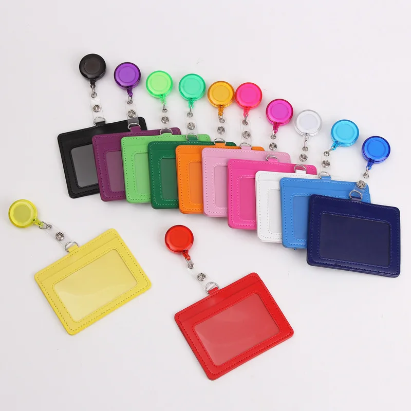 New Retractable Leather Card Cover Fashion Solid Color Bank Credit ID Business Card Work Card Badge Holder Case Office Supplies 
New Retractable Leather Card Cover Fashion Solid Color Bank Credit ID Business Card Work Card Badge Holder Case Office Supplies