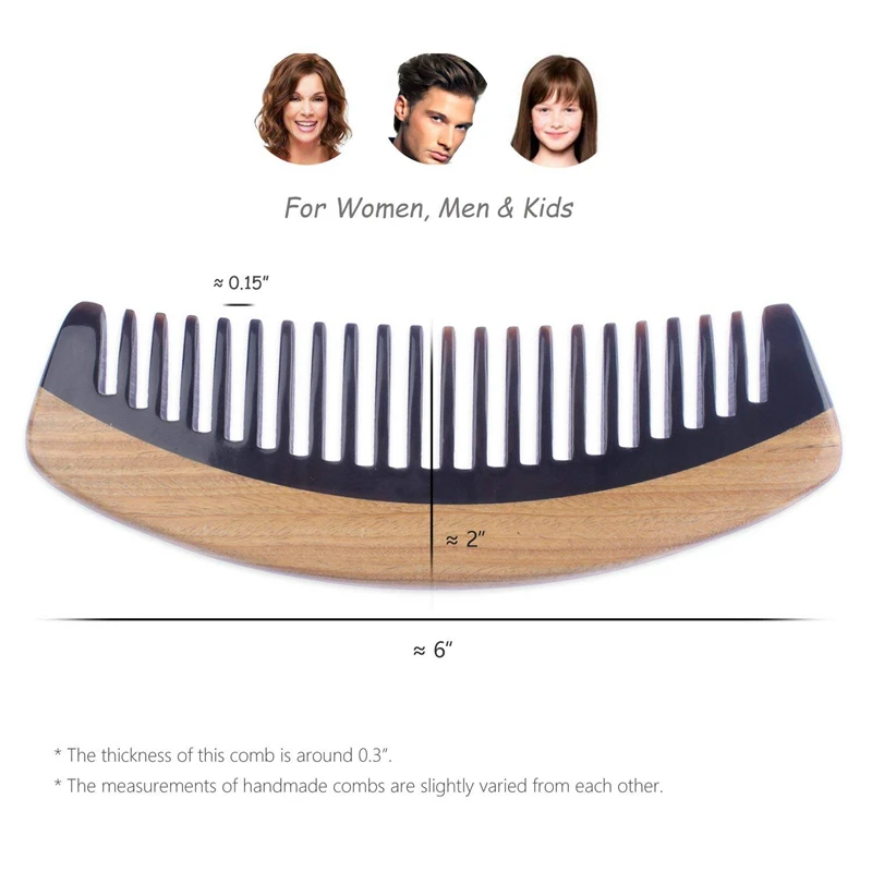 Hair Comb - Wide Tooth Wooden Detangling Comb for Curly Hair - No Static Sandalwood Buffalo Horn Comb & Green Sandalwood Hair Co 
Hair Comb - Wide Tooth Wooden Detangling Comb for Curly Hair - No Static Sandalwood Buffalo Horn Comb & Green Sandalwood Hair Co