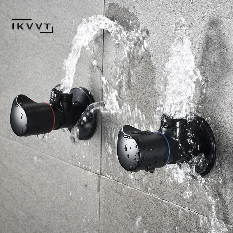 Bathroom Angle Filling Valve Faucets Black Stainless Steel Kitchen Cold Hot Mixer Tap Accessories Standard G1/2 Threaded
Bathroom Angle Filling Valve Faucets Black Stainless Steel Kitchen Cold Hot Mixer Tap Accessories Standard G1/2 Threaded