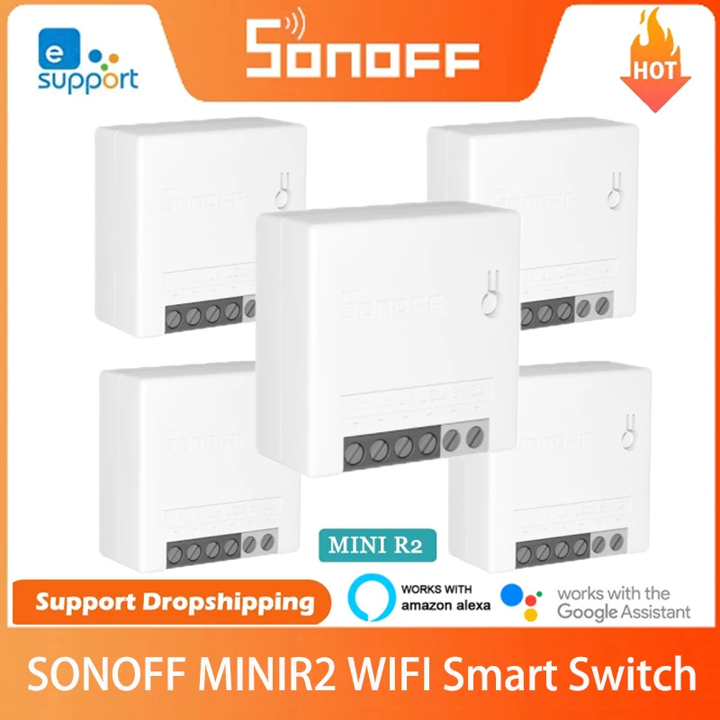 Смарт-выключатель SONOFF Mini R2 с поддержкой Wi-Fi и дистанционным управлением |