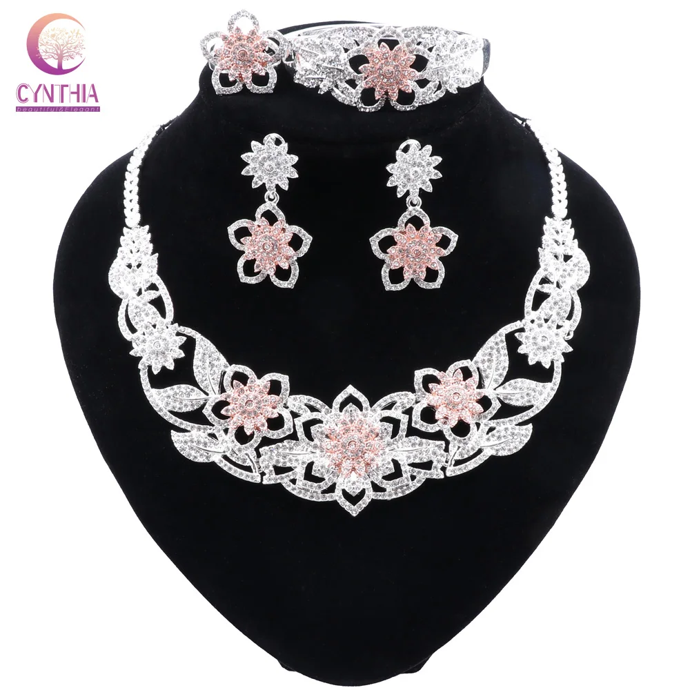 CYNTHIA Fine Jewelry Sets Fashion Women Wedding Bride Necklace Bracelet Earrings Ring Set African Women Jewelry Sets
CYNTHIA Fine Jewelry Sets Fashion Women Wedding Bride Necklace Bracelet Earrings Ring Set African Women Jewelry Sets