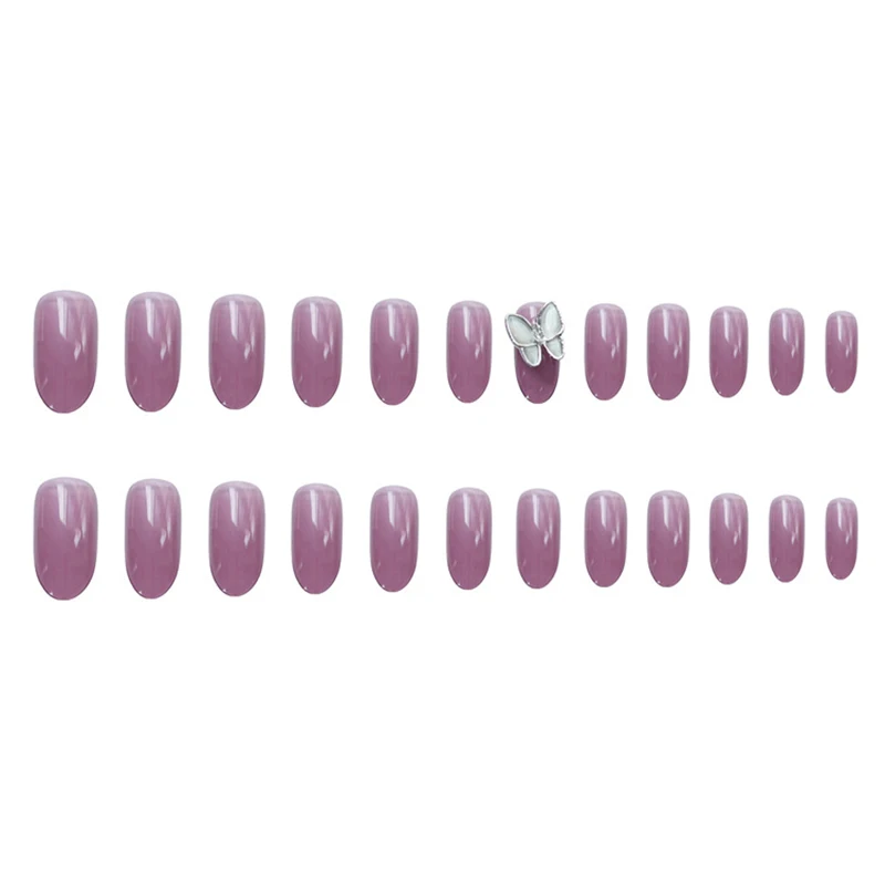 Fake Nails White Jelly Purple Silver Butterfly Wear-Resistant Nail Stickers Finished Nail Stickers 24 Pcs With Glue STTX889
Fake Nails White Jelly Purple Silver Butterfly Wear-Resistant Nail Stickers Finished Nail Stickers 24 Pcs With Glue STTX889
