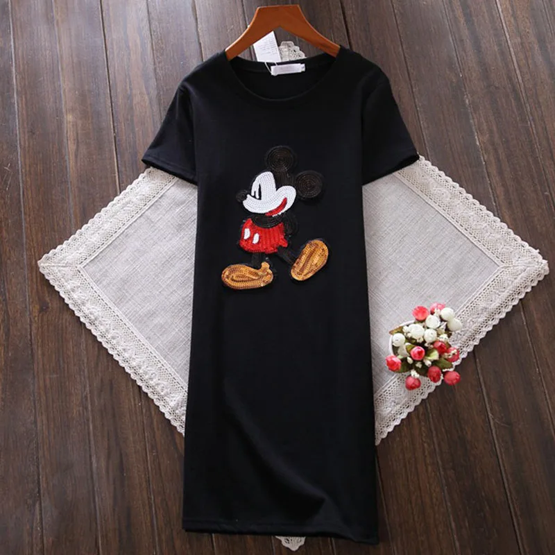 Женское платье с блестками Disney Mickey Mouse повседневное облегающее мини-платье