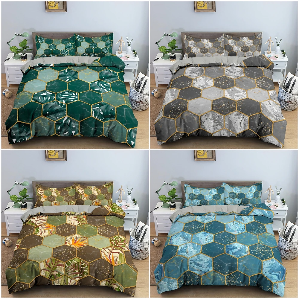 Hexagon Mabrle Bedding Set Geometric Printed Duvet Cover With Pillowcase Comfortable Quilt Cover Set
Hexagon Mabrle Bedding Set Geometric Printed Duvet Cover With Pillowcase Comfortable Quilt Cover Set