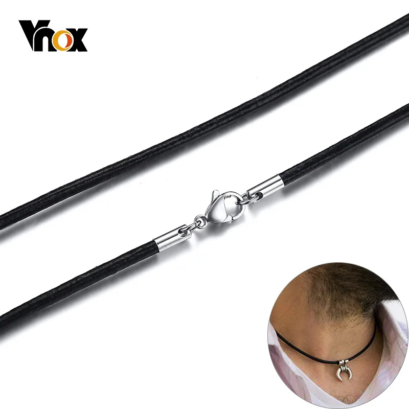 Vnox 20"/24"/30" Genuine Leather Chain Unisex Necklace Choker DIY Accessory Black Rope Chain with Stainless Steel Lobster Clasp
Vnox 20"/24"/30" Genuine Leather Chain Unisex Necklace Choker DIY Accessory Black Rope Chain with Stainless Steel Lobster Clasp