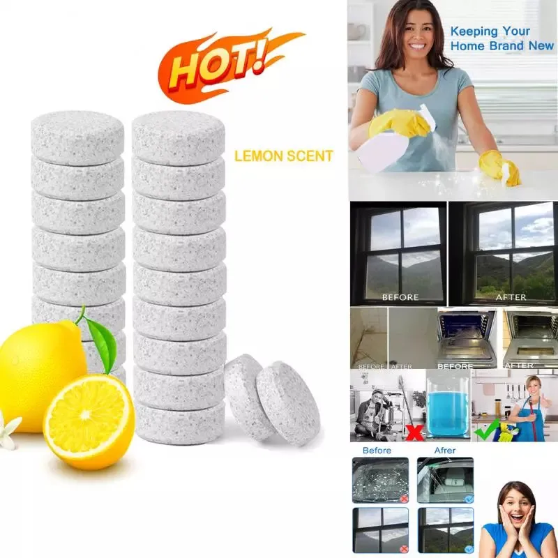 20Pcs Home Toilet Cleaner Cleaning Tablet Clean Spot Effervescent Spray Multifunctional Window Glass Floor Kitchen Cleaning Tool
20Pcs Home Toilet Cleaner Cleaning Tablet Clean Spot Effervescent Spray Multifunctional Window Glass Floor Kitchen Cleaning Tool