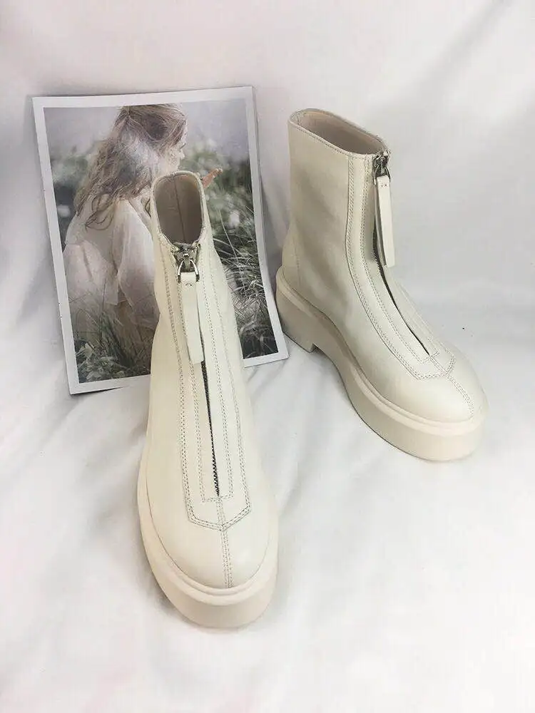 Martin boots women's 2020 new popular white platform increased front zipper boots spring and autumn boots women boots 
Martin boots women's 2020 new popular white platform increased front zipper boots spring and autumn boots women boots