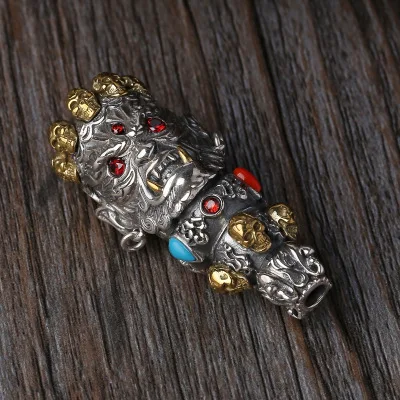 925 Sterling Silver Skull Pendant Buddha God of Wealth Mosaic Color Stone Necklace Pendant Jewelry
925 Sterling Silver Skull Pendant Buddha God of Wealth Mosaic Color Stone Necklace Pendant Jewelry