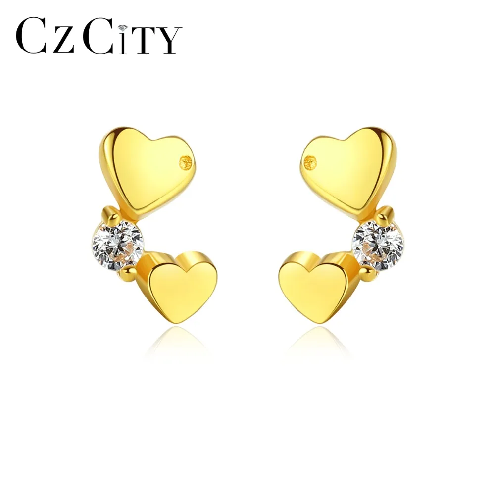 CZCITY Korean Double Heart Stud Earrings for Women Exquisite Design Girls Earrings Brand Silver 925 Jewellery Dating Accessories
CZCITY Korean Double Heart Stud Earrings for Women Exquisite Design Girls Earrings Brand Silver 925 Jewellery Dating Accessories