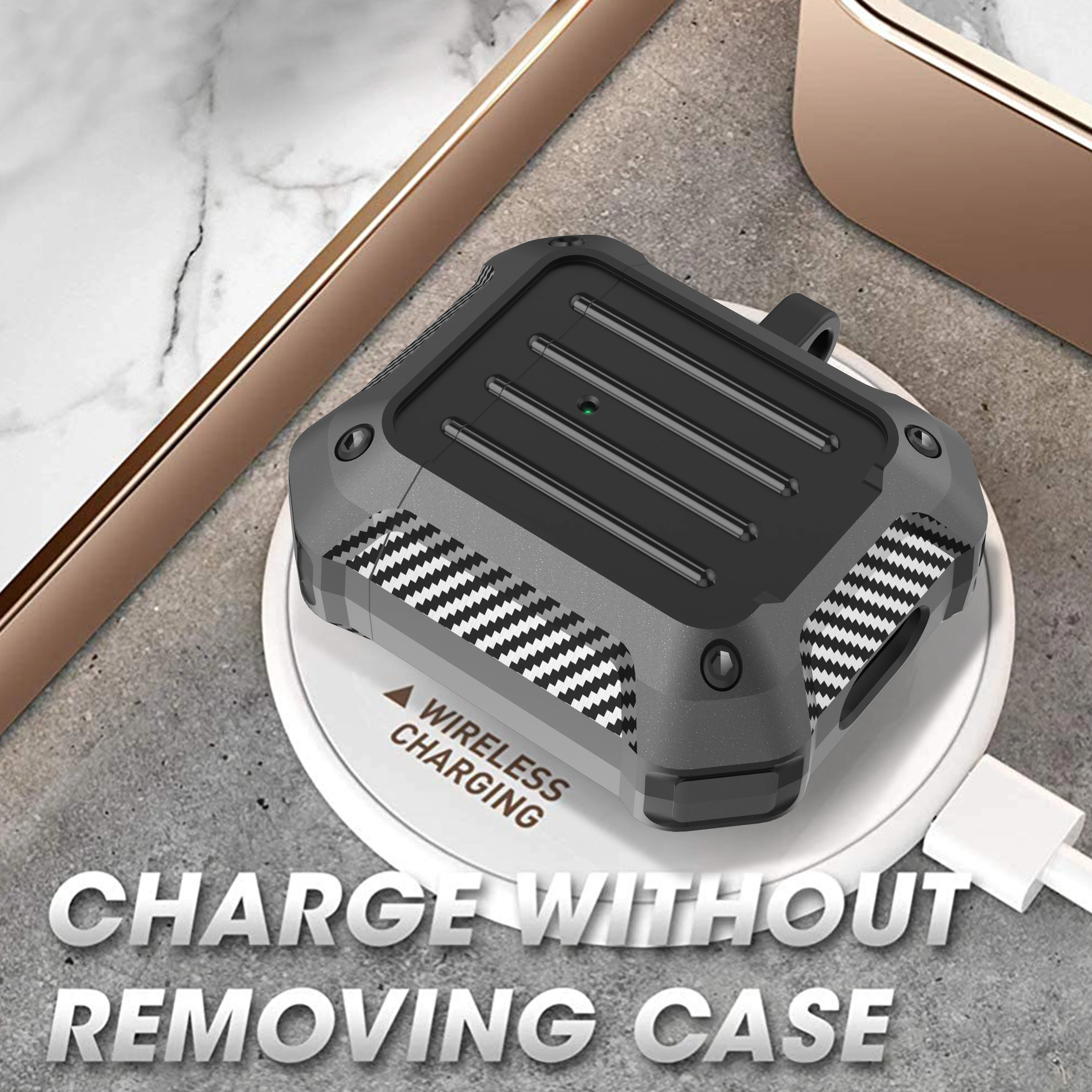 Carbon fiber Cover Case Earphone for Airpods1/2/3 Suitcase style fashionable TPU Soft Cover Keychain Earphone Case
Carbon fiber Cover Case Earphone for Airpods1/2/3 Suitcase style fashionable TPU Soft Cover Keychain Earphone Case