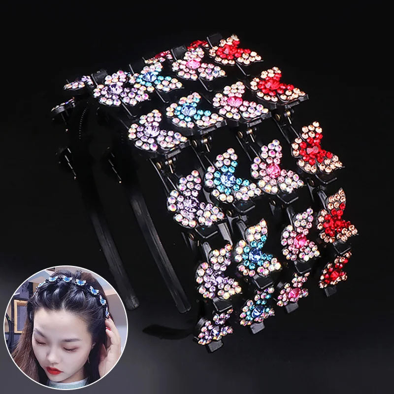 Crystal Butterfly Hair Hoop Rhinestone Black Braider Hair Clip New Fashion Headband Women Girl Weave Head Hoop Hair Accessories
Crystal Butterfly Hair Hoop Rhinestone Black Braider Hair Clip New Fashion Headband Women Girl Weave Head Hoop Hair Accessories