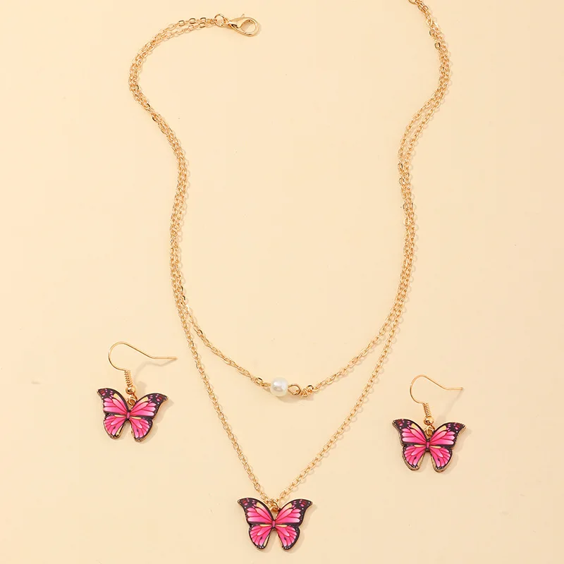 Korean Cute Butterfly Necklace Earrings Set For Women Wedding Jewelry Sets Fashion Woman Accessories Charms
Korean Cute Butterfly Necklace Earrings Set For Women Wedding Jewelry Sets Fashion Woman Accessories Charms