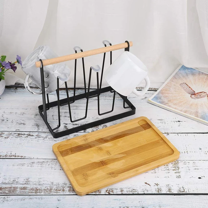 Tabletop Cup Drying Rack Stand with Detachable Tray, Drinking Glass and Bottle Drainer Stand with Handle 
Tabletop Cup Drying Rack Stand with Detachable Tray, Drinking Glass and Bottle Drainer Stand with Handle