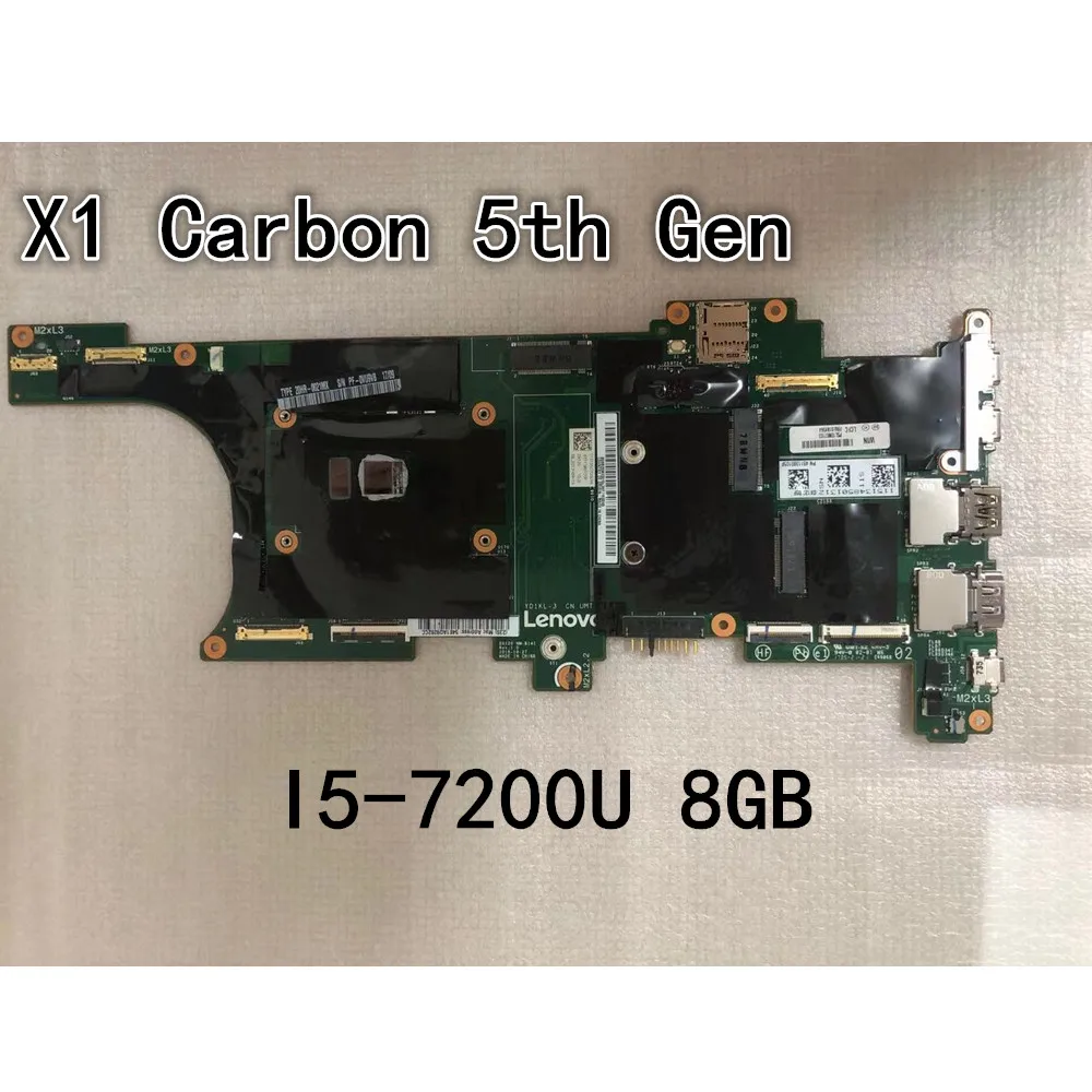 

Оригинальный ноутбук Lenovo ThinkPad X1 углерода 5th Gen Материнская плата Процессор i5-7200 8 Гб FRU 01AY064 01YN037