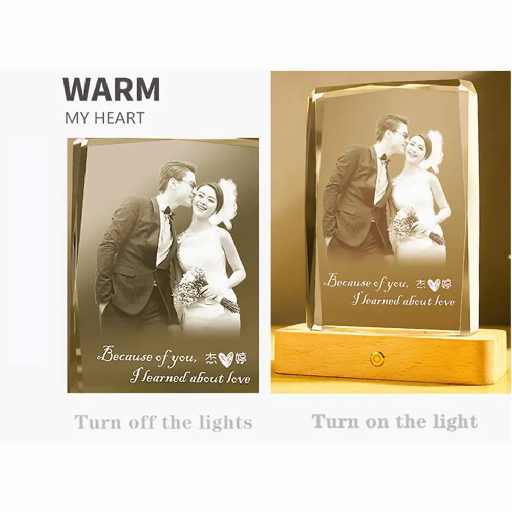 Photo Customized 3D K9 Crystal Night Light USB DIY Night Lamp Custom Nightlight For Christmas Gift Holiday Light Wooden Base
Photo Customized 3D K9 Crystal Night Light USB DIY Night Lamp Custom Nightlight For Christmas Gift Holiday Light Wooden Base