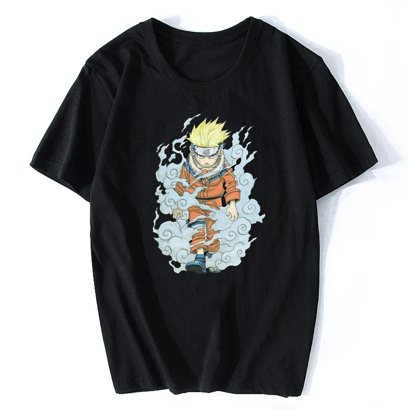 Noisy Ninja Uzumaki Наруто хлопок для мужчин крутая Япония Аниме отаку футболка