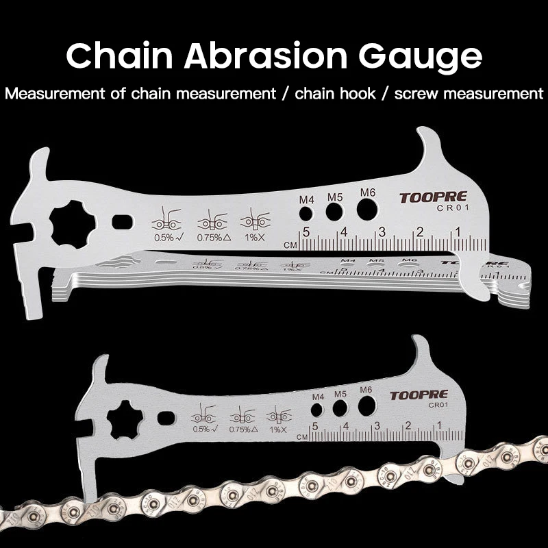 

Bike Chain Wear Indicator Bike Chain Checker Chain Measurement Check Ruler Bicycle Chain Gauge Portable Caliper Bike Accessories