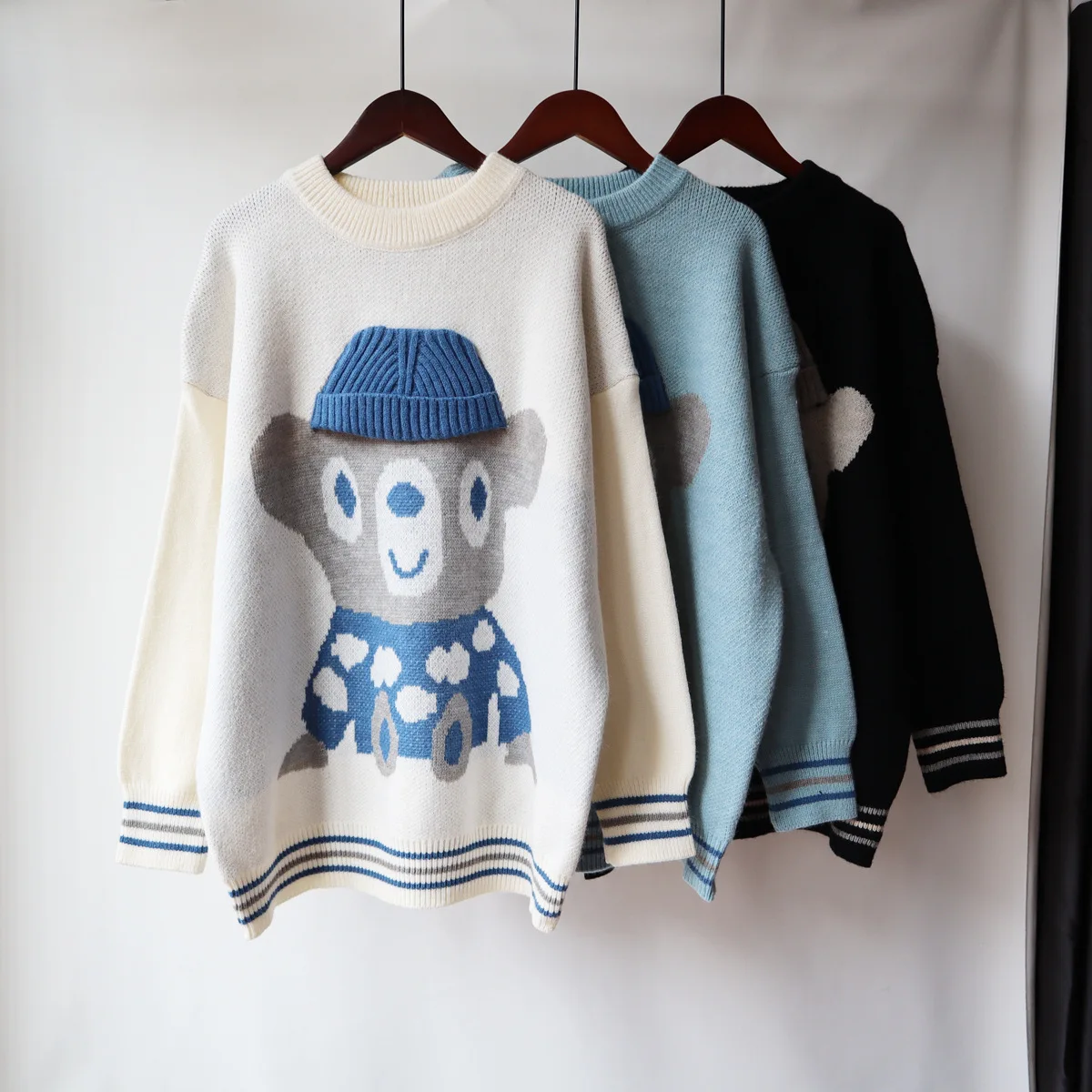 Women Girl full Sleeve Pullovers Crew neck Casual Loose sweaters Knitwear Printed Animal Bear Outwear Jumper Pullover Tops
Women Girl full Sleeve Pullovers Crew neck Casual Loose sweaters Knitwear Printed Animal Bear Outwear Jumper Pullover Tops