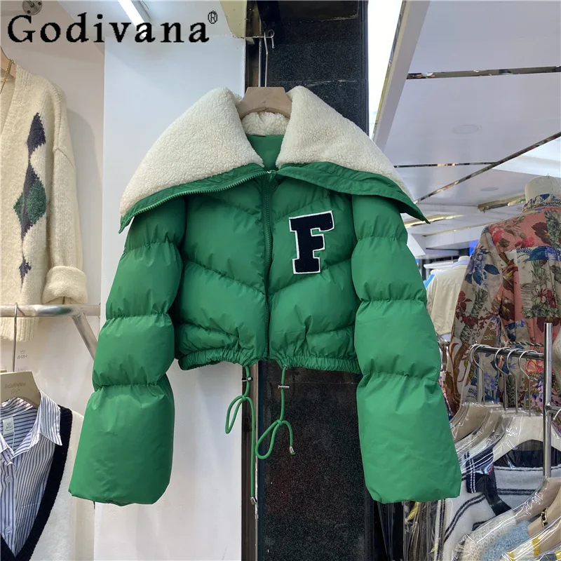 2021 Winter Embroidered Letter Lapel Lamb Wool Parkas Women Thickened Short Cotton Padded Coat Female Long Sleeve Jacket
2021 Winter Embroidered Letter Lapel Lamb Wool Parkas Women Thickened Short Cotton Padded Coat Female Long Sleeve Jacket