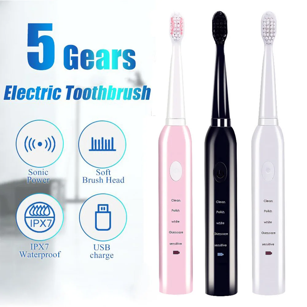 Powerful Ultrasonic Sonic Electric Toothbrush USB Charge Rechargeable Tooth Brushes Washable Electronic Whitening Teeth Brush
Powerful Ultrasonic Sonic Electric Toothbrush USB Charge Rechargeable Tooth Brushes Washable Electronic Whitening Teeth Brush