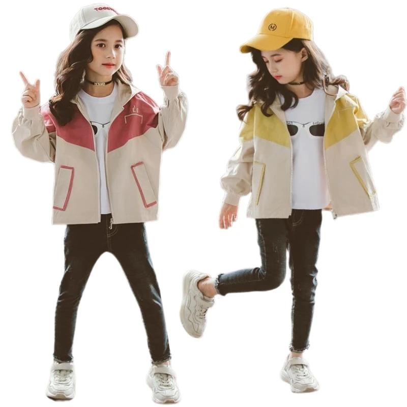 Jackets For Girl Spring Autumn Fashion Cotton Girl Clothes Coat Embroidery Letter Hooded Kids Outerwear 4 -14Y Chlidren Clothing
Jackets For Girl Spring Autumn Fashion Cotton Girl Clothes Coat Embroidery Letter Hooded Kids Outerwear 4 -14Y Chlidren Clothing
