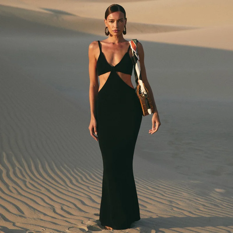 Dresses Woman Summer 2021 Long Ankle-length Dress Hollow-carved Design Sexy V-neck Sleeveless Backless Slim Solid Color Dress
Dresses Woman Summer 2021 Long Ankle-length Dress Hollow-carved Design Sexy V-neck Sleeveless Backless Slim Solid Color Dress
