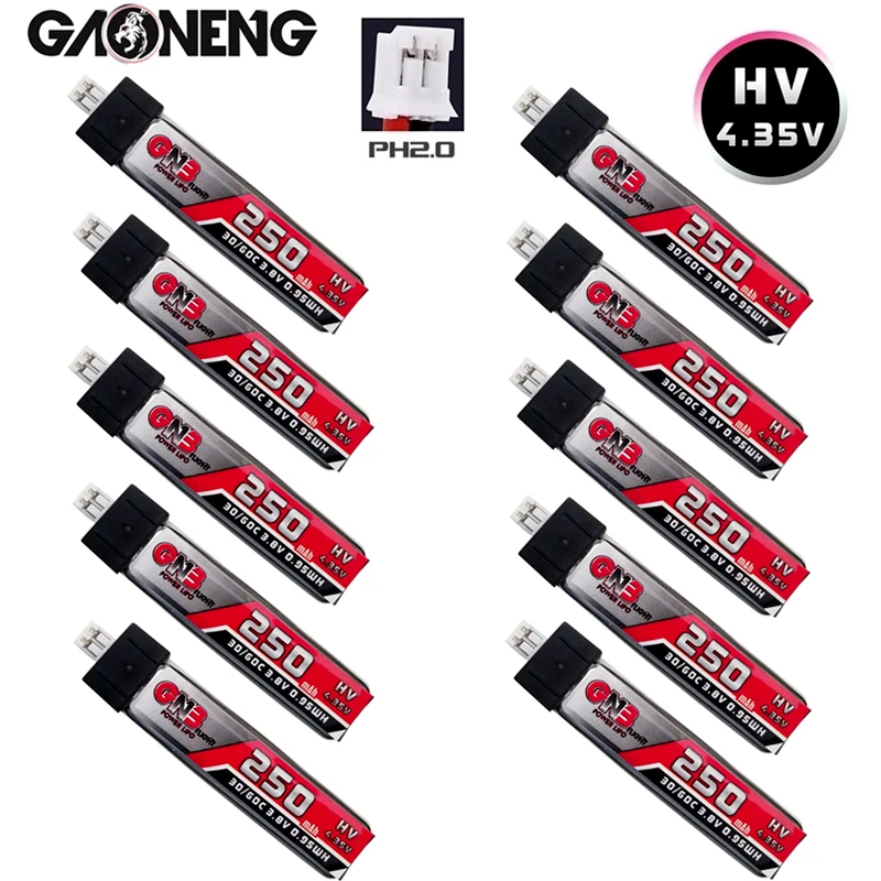 10 шт. GNB 250 мАч 1S 3,8 в 30C/60C 4,35 в HV Lipo батарея PH2.0 для QX65 Blade Nano QX CPX MSR индуктивность FPV Tiny7 Beta65S Дрон
10 шт. GNB 250 мАч 1S 3,8 в 30C/60C 4,35 в HV Lipo батарея PH2.0 для QX65 Blade Nano QX CPX MSR индуктивность FPV Tiny7 Beta65S Дрон